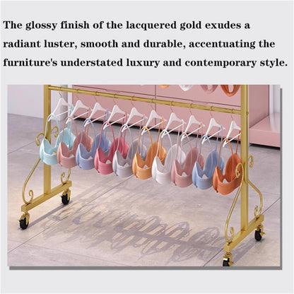 Mobile Lingerie Bra Rack Swimsuit Organizer Hanger, Anti-Slip, Underwear Display Stand with Wheels, Commercial Clothing Store Shelf, for Shorts,Hats, Sock, 3 Tier(Black,80 * 40 * 1