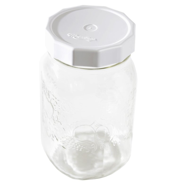 Masontops Tough Tops - Ball Wide Mouth Mason Jar Lids Plastic Leakproof - BPA-Free White Plastic Mason Jar Lids - Reusable Dry Canning Lids fit Ball Jars (Ball Mason Jars not included)