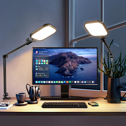UBeesize Streaming Light, 8" Ring Light for Desk with Clamp and Adjustable Arm, Zoom Lighting for Computer, Video Conference Lighting for Home Office, Video Calls, Streaming, Podcasting