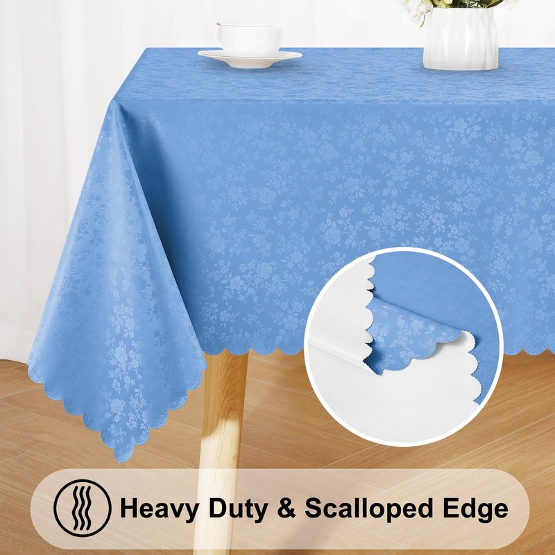 Smiry Rectangle Table Cloth, Waterproof Heavy Duty Vinyl Tablecloths, Wipeable Washable Table Cover for Kitchen and Dining Room (Gold, 52" X 70")