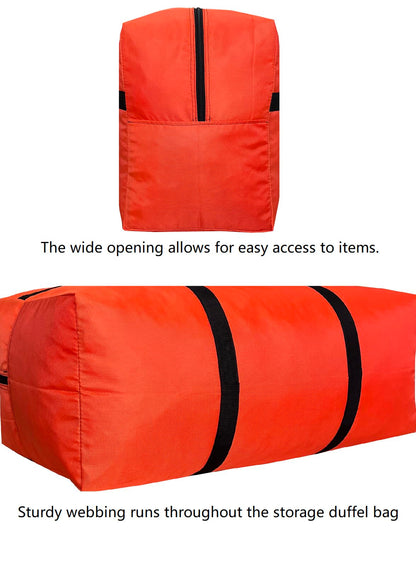 DoYiKe Extra Large Storage Duffle Bag with Zippers and Handles, Orange Big Foldable Duffle Bag for Travel-130L