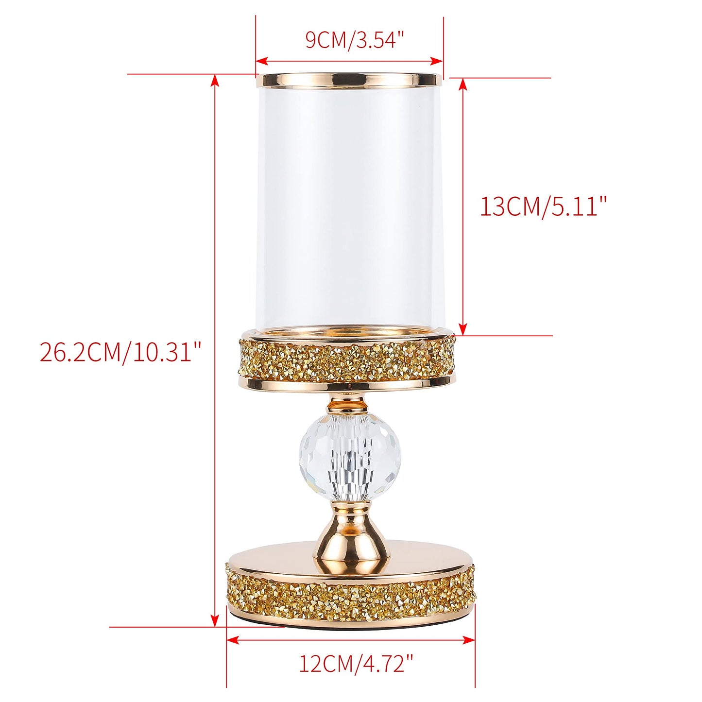 Hurricane Candle Holders for Pillar Candle, Pillar Candle Holder, Crystal Candlesticks Holder for Dining Coffee Table, Wedding,Events,Parties, Home Decor YL031SD