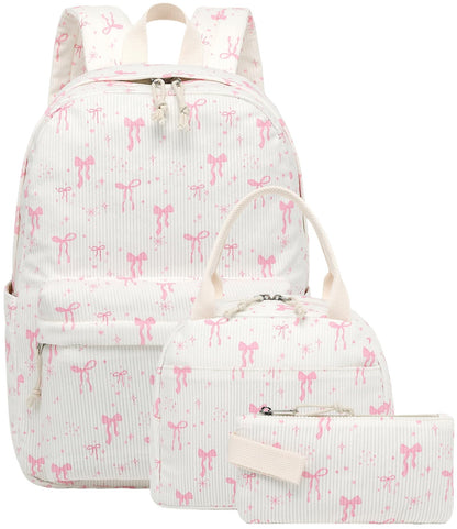 BTOOP School Backpack for Girls Kids Teens Cute School Bookbag Set with Insulated Lunch Box Pencil Case