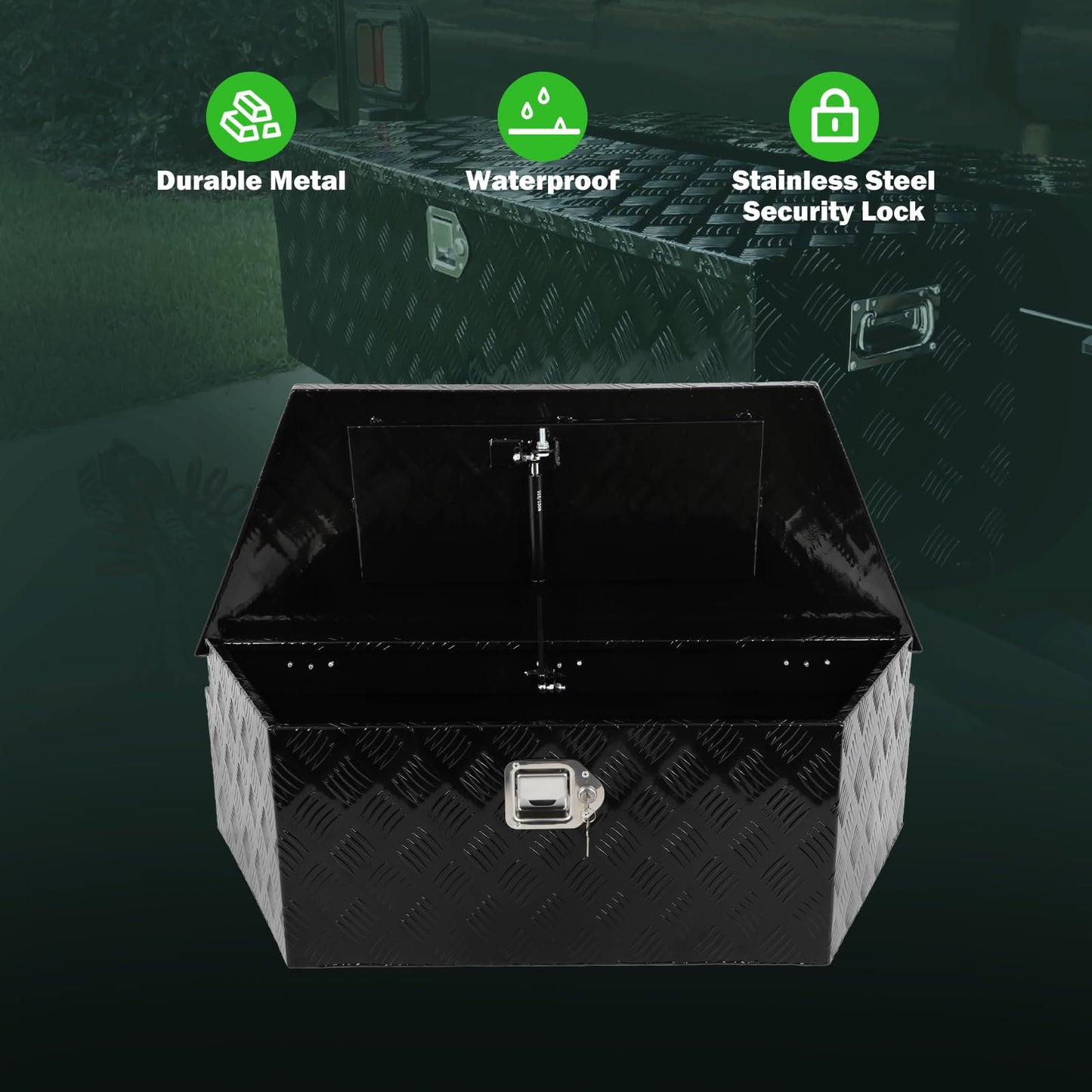 SCITOO 39" Aluminum Truck Bed Tool Box,Diamond Plate Heavy Duty Crossover Storage for Most Full Size Pickups,Lockable Weatherproof Chest,Fits 39" Truck Beds,Easy Access to Load and Unload