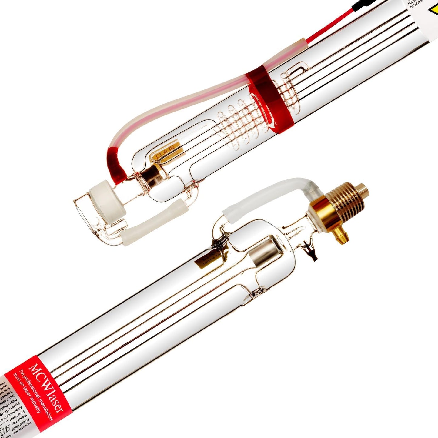 MCWlaser 60W CO2 Laser Tube Glass Laser With Metal Head and Coating Cable Preconnected - Length 1000mm Dia.55mm 6000hrs MTTF