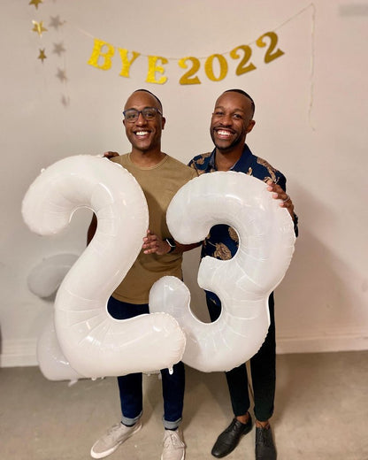 White Number 23 Balloon 40 inch, 23 Number Balloons, 23th White Birthday Decorations for Girls Boys 23 Year Old Party Supplies