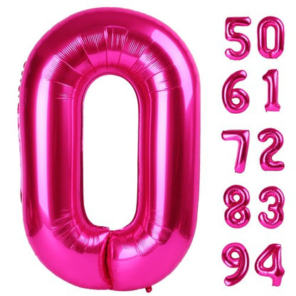 Hot Pink Number 24 Balloons 40 inch, 24 Number Balloons, 24th Birthday Decorations, 24 Year Old Women Hot Pink Party Supplies
