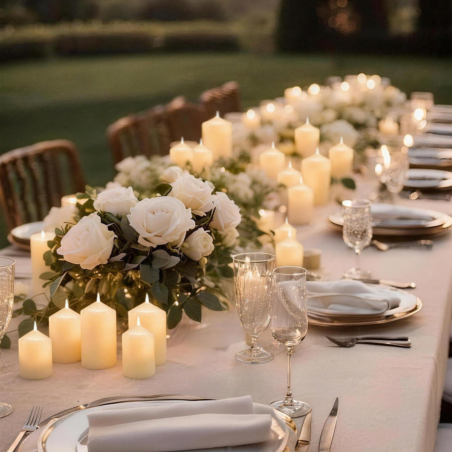 Trxvxo 72 Pcs Ivory Pillar Candles Bulk Set，3 Different Lengths 2 x 3/6/8 Inch (24 Each)，Hurricane Candles，Dripless Unscented Smokeless，Gives You a Better Atmosphere When Organizing an Event Party.
