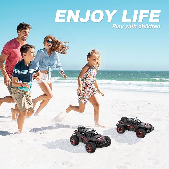1:16 Scale Remote Control Car 2.4GHz High Speed 25 km/h Off-Road RC Car with Two Rechargeable Batteries &amp 70+ Min Playtime Remote Control Monster Truck for Kids Boys Girls and Adults