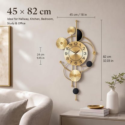Axioglo Large Wall Clock,Modern Silent Non-Ticking Metal Wall Clocks,Battery Operated Wall Clock for Living Room, Kitchen, Bedroom, or Office Wall Decor (32")