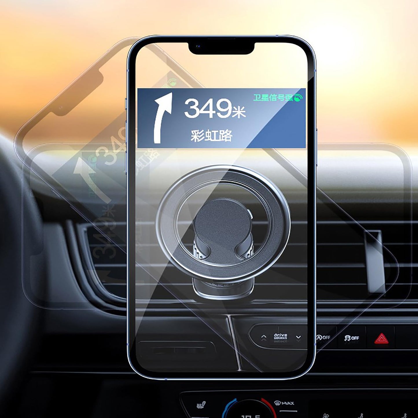 Ultra Magnetic Car Phone Holder, Upgraded Strongest for MagSafe Car Mount,Car Vent Magnetic Car Phone Holder, Fit for iPhone 16, 15, 14, 13, Series, MagSafe Case and More - Black