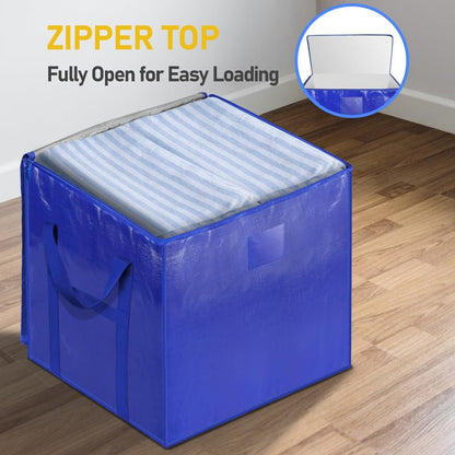 TICONN 4 Pack Extra Large Moving Bags with Zippers & Carrying Handles, Heavy-Duty Storage Tote Moving Boxes for Space Saving (4 PK, 75 Gallon)