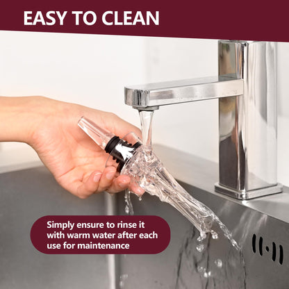 Wine Aerator Pourer Spout Diffuser - Wine Decanter with Aerator Attaches to Wine Bottle for Enhanced Flavor | Premium Quality Wine Air Aerator with Reusable Silicone Wine Stopper | No Drip or Spill