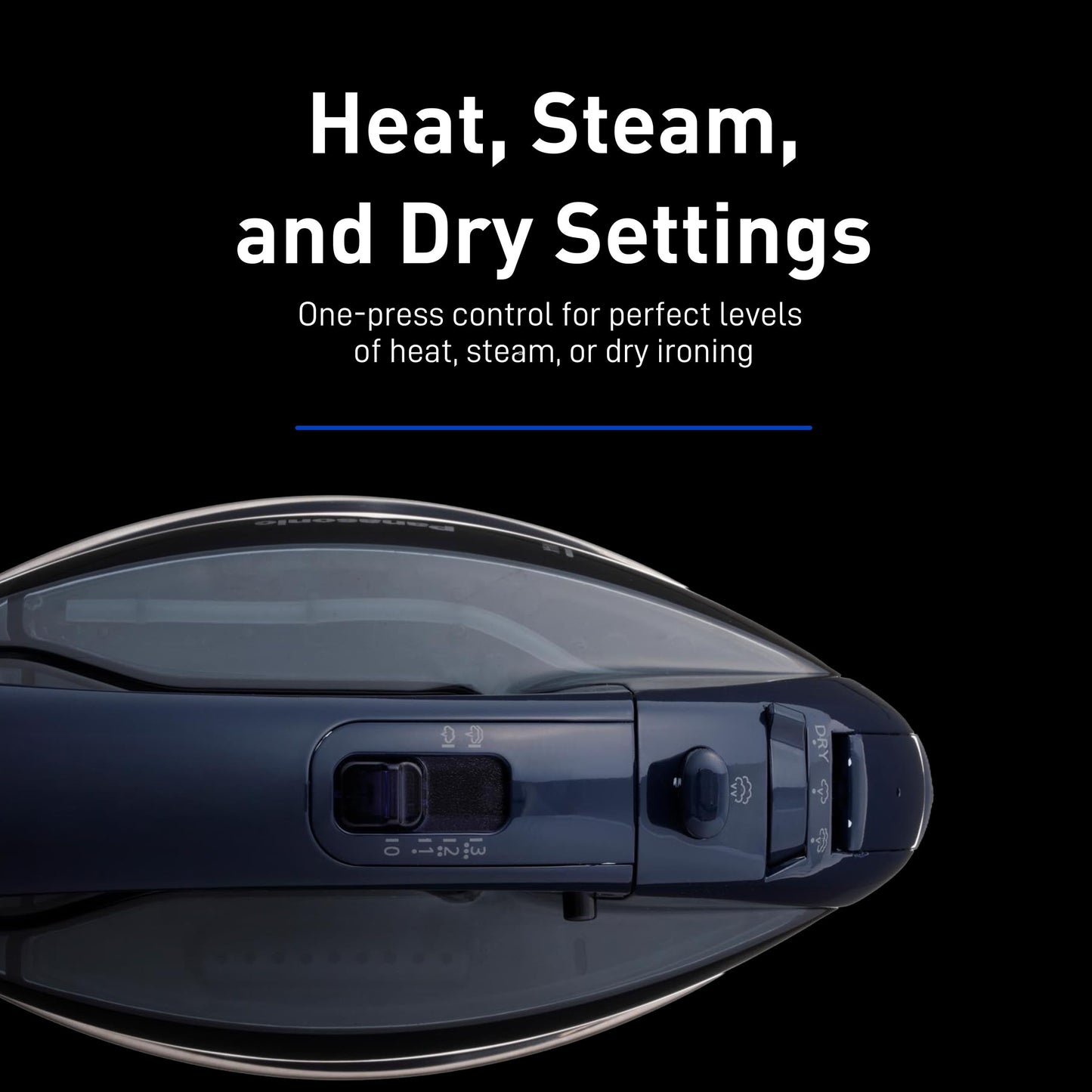 Panasonic Cordless Steam/Dry Iron 1500W - NI-WL700A - Wireless Steamer with Stainless Steel Plate - Quickly Heats Up in Under 5 Minutes - Cordless, Lightweight Iron - Black/Dark Blue