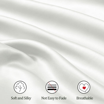 Ersmak 2 Pack Satin Crib Sheets for Baby, Silky Comfy Breathable Crib Sheets for Standard Crib and Toddler Mattresses (White, 28 x 52 x 9 in)