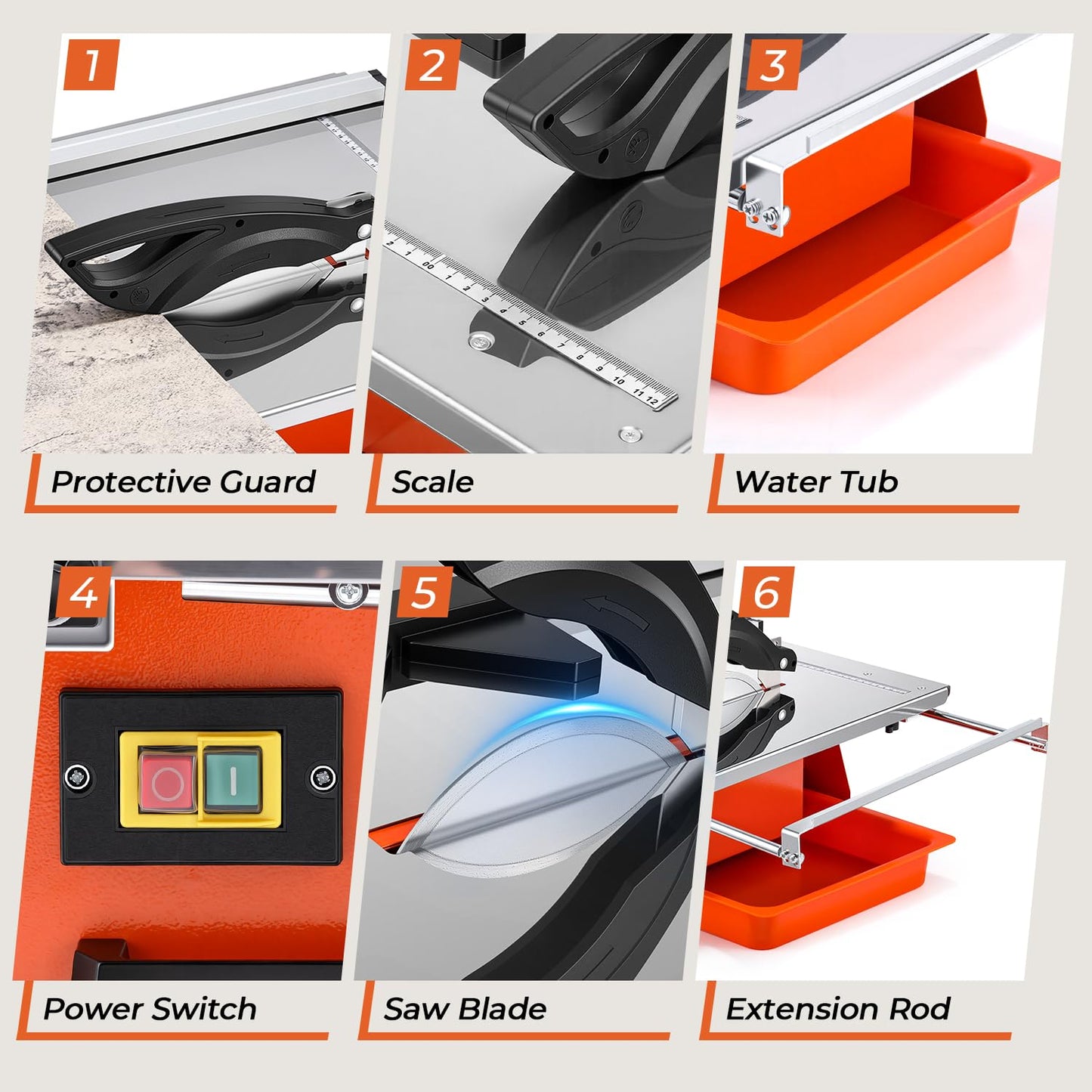 Flyrivergo 900W 8-Inch Wet Tile Saw, Tile Cutter