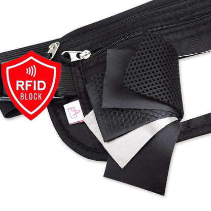 Passport Holder - Money Belt Secure Hidden Travel Wallet Undercover Fanny Pack with RFID Blocking