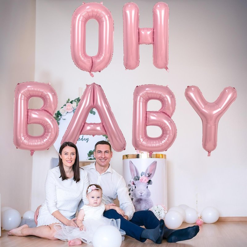 40 Inch Pearl Pink Large Letter Balloons A - Z, Self Inflating Pastel Pink Foil letter E Balloon for Girls, Big Light Pink Alphabet E Balloon for Women Birthday Party Anniversary Supplies Decorations