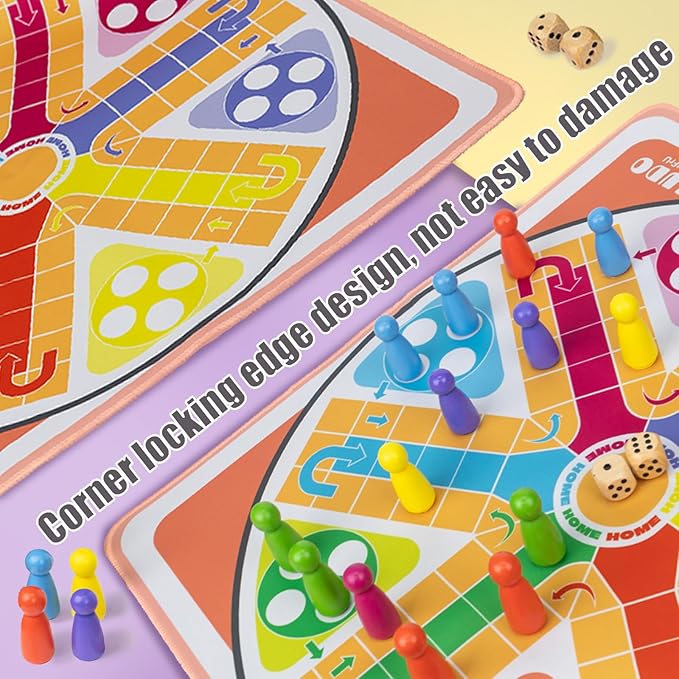 20 Inches Ludo Board Game2-6 Players Ludo Game for AdultsLudo &amp Parcheesi Board Games Suitable for Family Gathering &amp Party Night (Ludo Instruction Included)