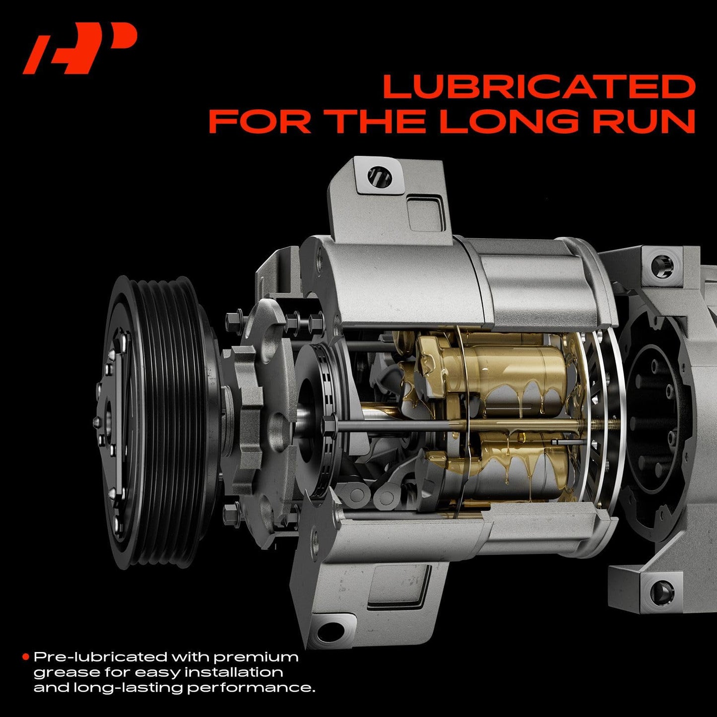 A-Premium Air Conditioner AC Compressor with Clutch Compatible with Hyundai Accent 2001-2005 1.6L, For HS15 Compressor