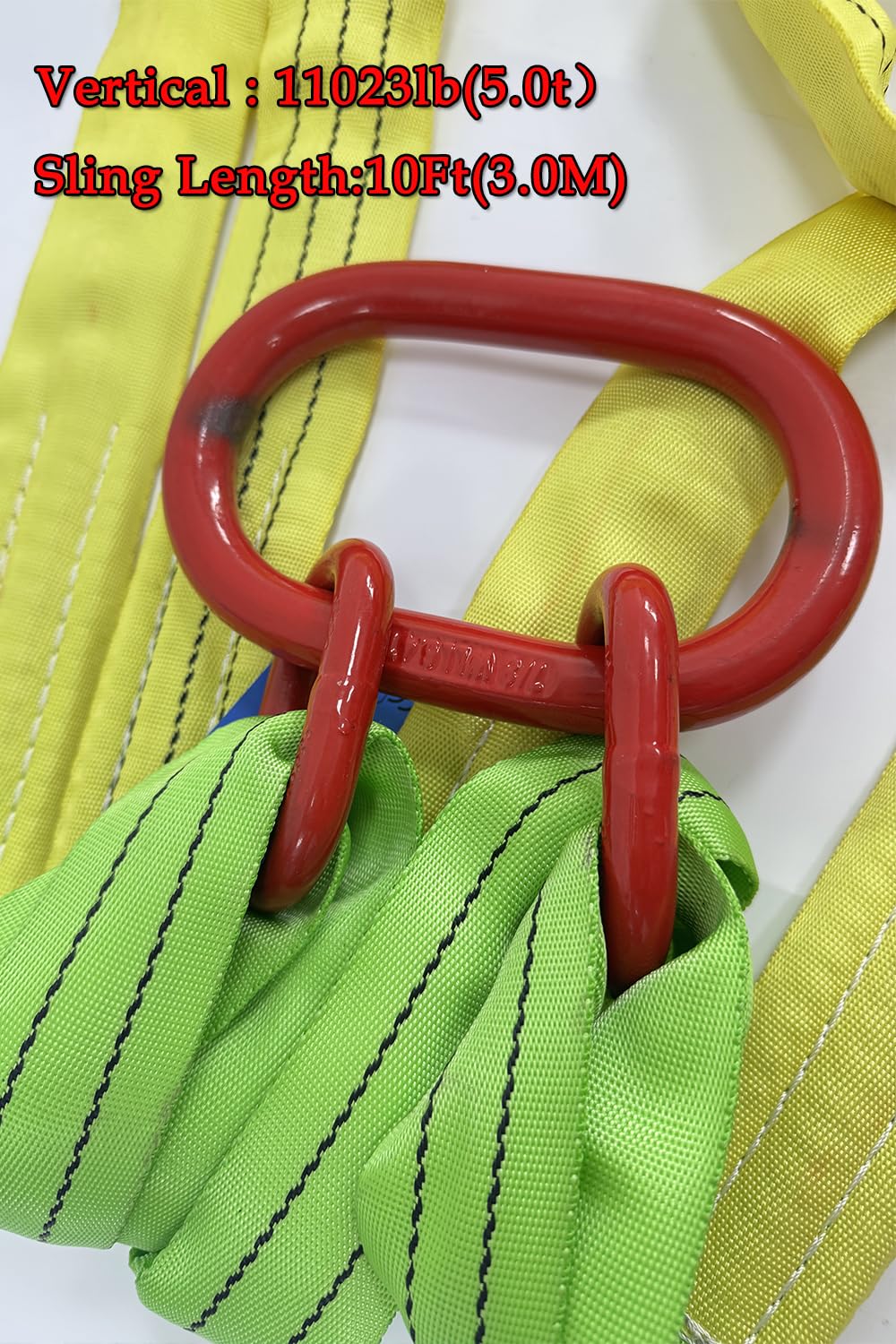 Four Leg Bridle Web Sling 10ft 11023lb Web Slings Belt Type with Hook 3.0 m 5000 kg Light Weight and Flexible Capacity Steel Sling[4leg 5.0t 3m]