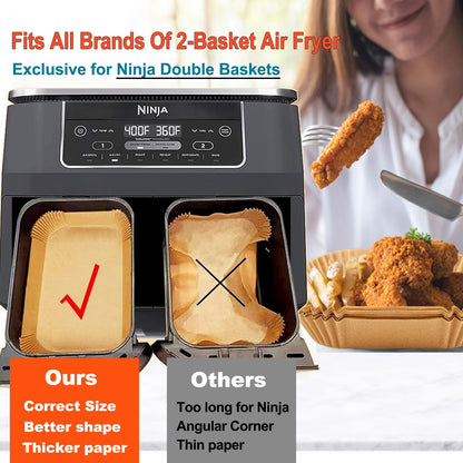 Air Fryer Liners Disposable 9 Inch, 9 inch Air Fryer Liners 125 Pcs Large Square Air Fryer Paper Liners for 5QT 6qt 8QT Air Fryer, Non-stick Parchment Paper for Frying, Baking