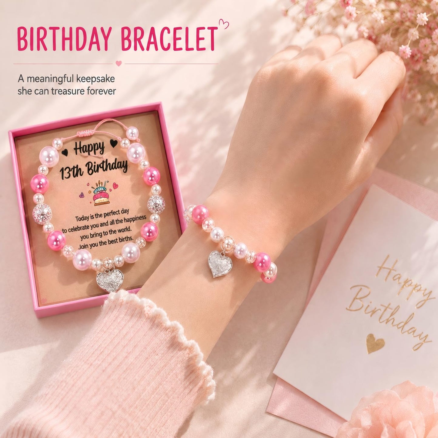 HAPPYPOP 13th Birthday Gifts for Girls - 13 Year Old Girl Birthday Set, Trendy Teen Girl Gifts for Granddaughter