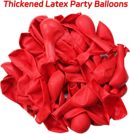 ASIYUHY Red Balloons - 12 Inch Thick Latex Helium Balloons with 2 Ribbon Rolls | Perfect for Christmas, Valentine's, Birthdays & Baby Showers