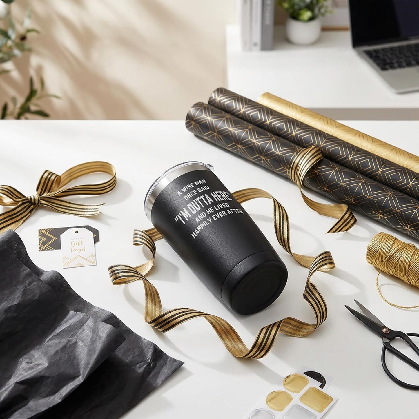 ARIABLE Retirement, Coworker Leaving Gifts for Men - Farewell, Goodbye Gift for Coworkers - Going Away Present - New Job Promotion, 20 Ounce Engraved Tumbler, Black
