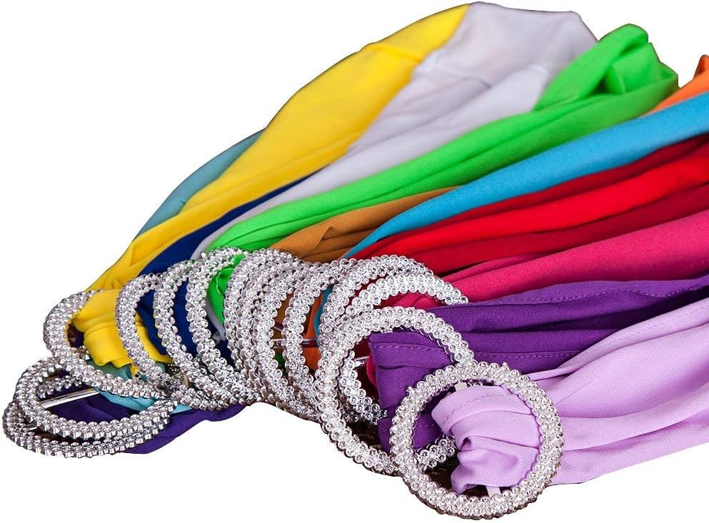 MDS Spandex Chair Sashes - Universal Fit Elastic Stretch Bow Ties with Buckle | Pack of 250 - Ivory