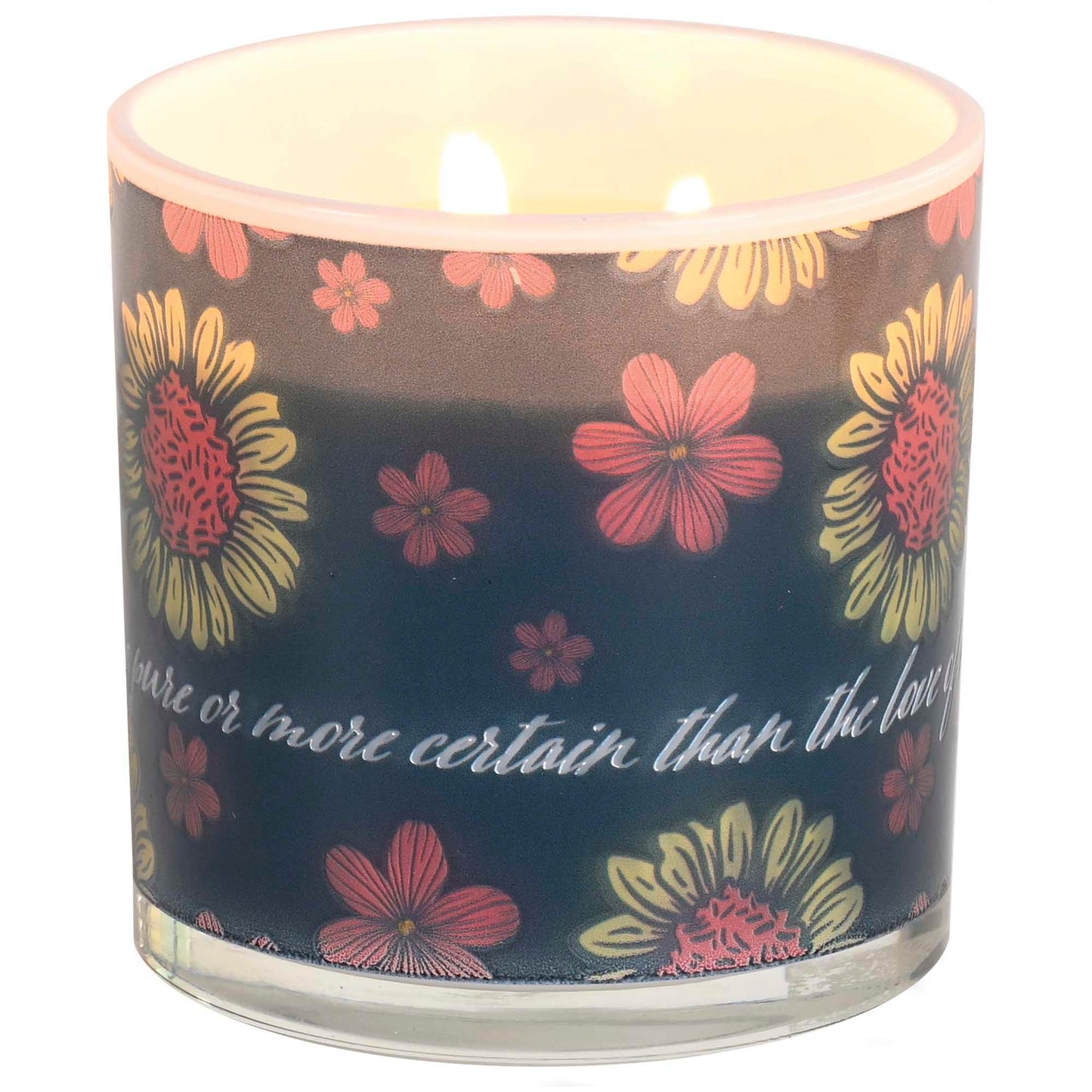 Elanze Designs Decorative Double Wick Jar Candle with Lid 13 Ounce All Natural Soy Wax There is No Love More Pure Floral