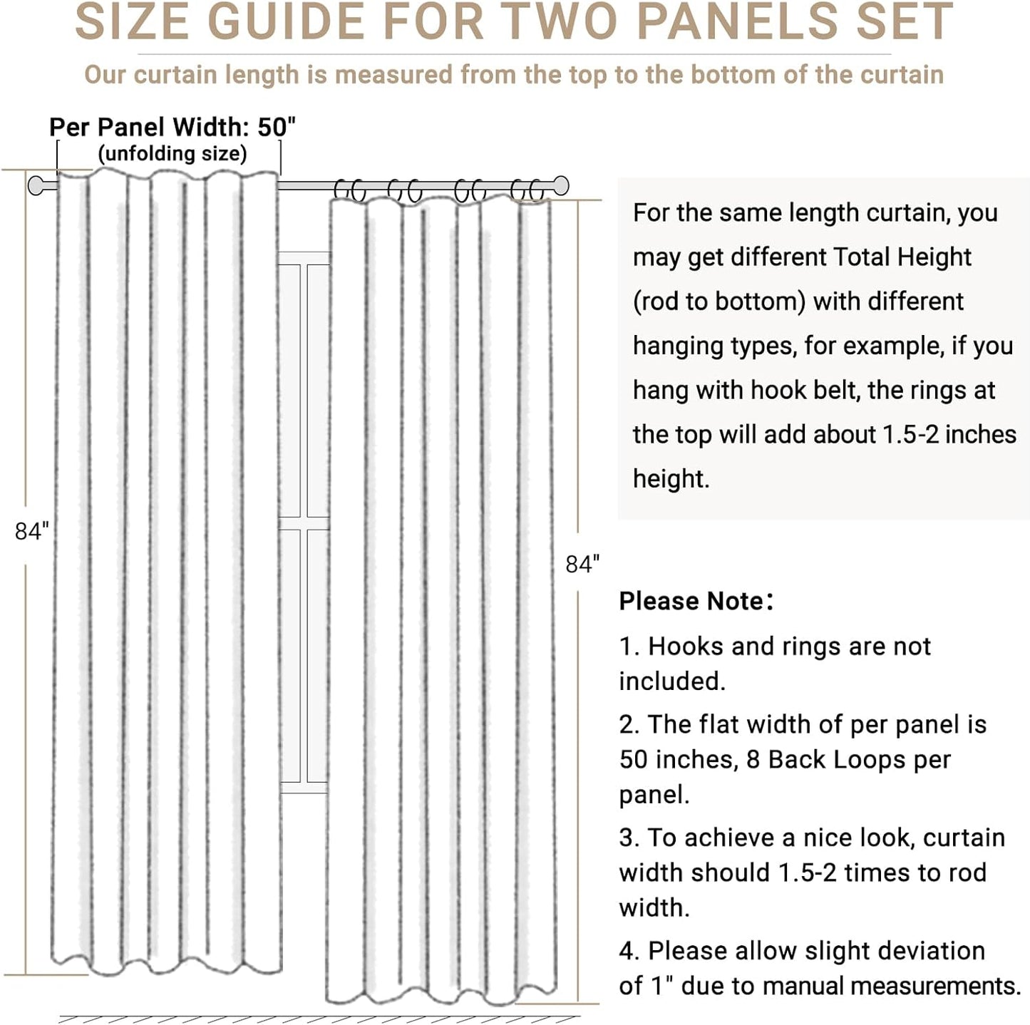 Skiennix 100% Blackout Linen Curtains - Thermal Insulated Drapes, 84" Long, Mustard Yellow, 2 Panels Set