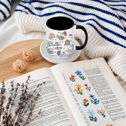 Pfkfo Positive Daily Affirmations Mug, Inspirational Mental Health Gifts for Women Friends, Sobriety Motivational Gifts for Female Colleagues Coworker, Christmas Birthday Gifts for Women Friendship