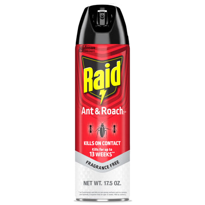 Raid Ant and Roach Killer, Fragrance Free, 17.5 OZ