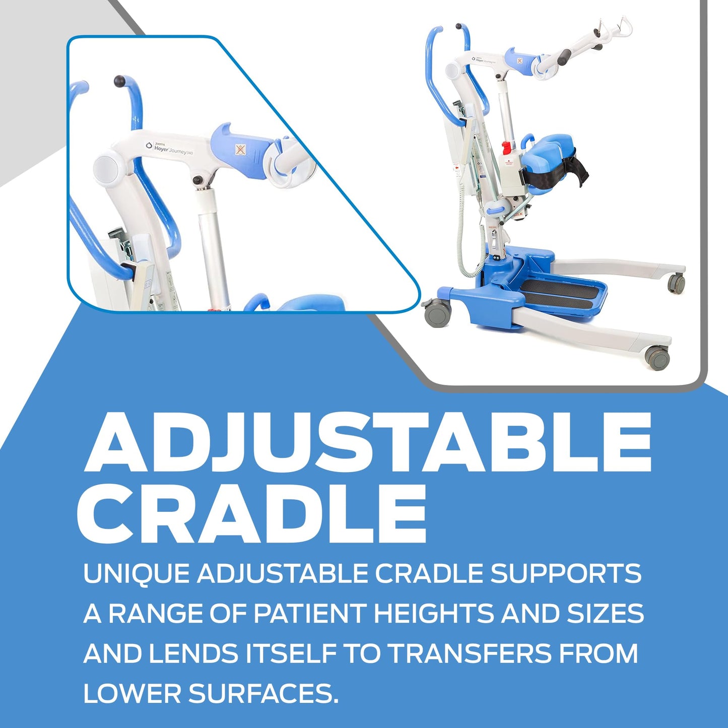 Joerns Hoyer Journey Sit to Stand Electric Power Patient Lift | Ultra Compact, Portable Folding Stand Aid | Safe Working Load 340 Lbs. | Smart Monitor Technology