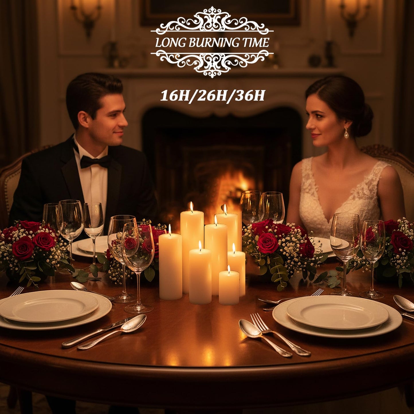 Veiuwa 18 Pcs White Pillar Candles Bulk Set，2x3 2x4 2x6 Inch - 12 Each Size，Hurricane Candles，Dripless Unscented Smokeless，Gives You a Better Atmosphere When Organizing an Event Party.