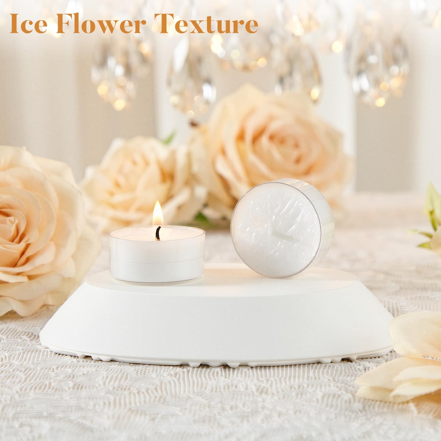 Ashlux Candle Set - 4H Tea Lights | Unscented Dripless Smokeless Clean Burning Long Lasting Candles for Wedding Home Decor Dinner Church Holiday