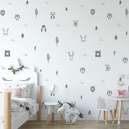Baby RyRo London Stylish Animal Wall Stickers - Nursery, Toddler, Kids Jungle Wall Stickers with Adorable Safari Animal Designs. Easy to Apply Baby Wall Stickers. Designed by Parents in The UK