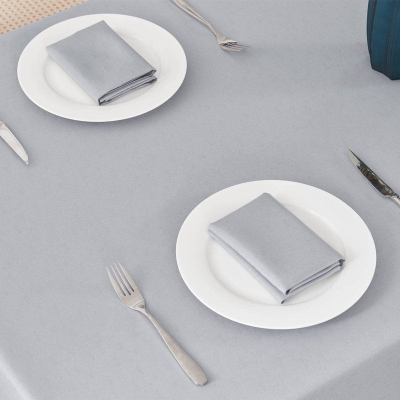 Veblandy Textured Rectangle Tablecloth 52x70 inch Table Cloth Water Resistant Wrinkle Free Spill-Proof, Decorative Fabric Table Cover Washable for Banquet Parties Event Holiday Dinner, Light Grey