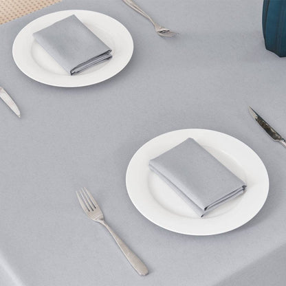 Veblandy Textured Rectangle Tablecloth 60x84 inch Table Cloth Water Resistant Wrinkle Free Spill-Proof, Decorative Fabric Table Cover Washable for Banquet Parties Event Holiday Dinner, Light Grey