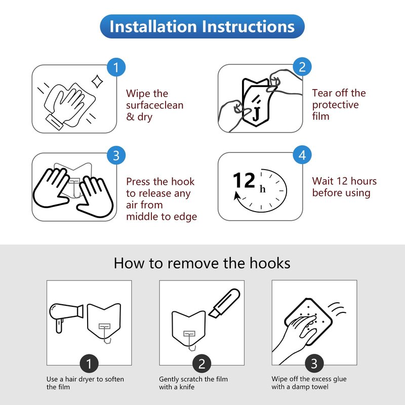 Heavy Duty Adhesive Hooks 18 Pack - Holds 15 lbs, No Drill Stick Plastic Hook Hangers for Hanging Towel Shower Bathroom, Kitchen, Cabinet - Strong Wall Hanger for Ornaments, Apartment Bedroom
