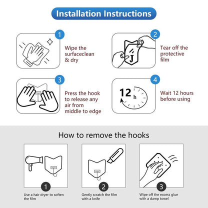Heavy Duty Adhesive Hooks 18 Pack - Holds 15 lbs, No Drill Stick Plastic Hook Hangers for Hanging Towel Shower Bathroom, Kitchen, Cabinet - Strong Wall Hanger for Ornaments, Apartment Bedroom