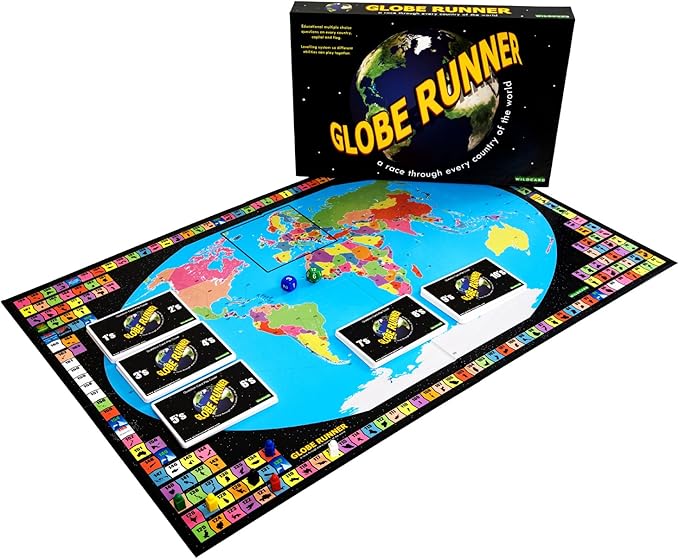 Globe Runner – Educational Family Board Game for Both Kids and Adults That Races Around The World Through Every Country