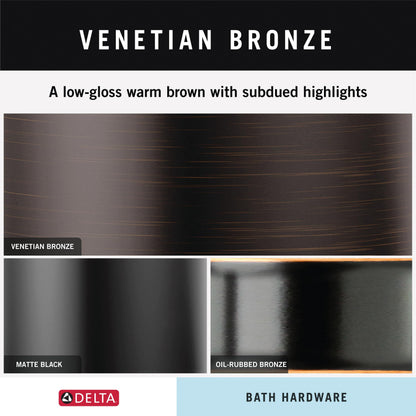 Delta Double Towel Hook for Bathroom or Kitchen| Venetian Bronze | Vero Accessories