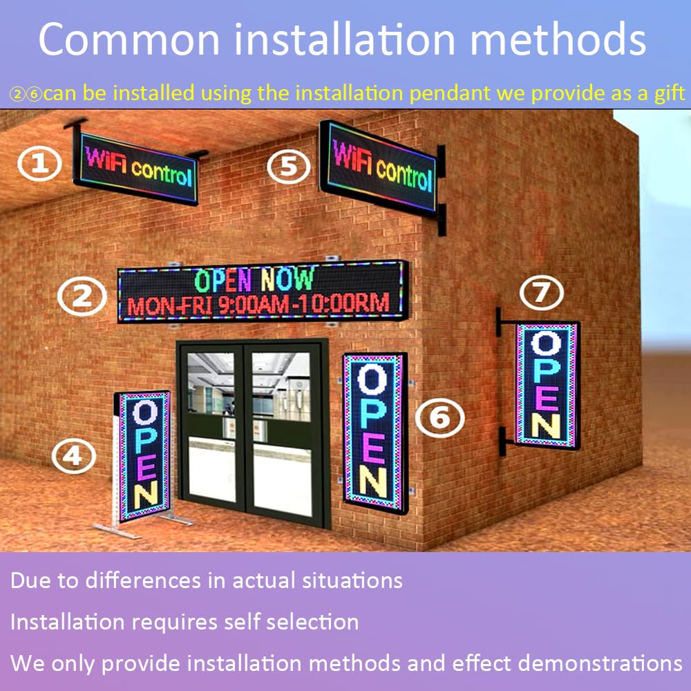 P10 Scrolling Led Sign Programmable Display Digital Sign Outdoor Message Board Led Open Signs For Business Custom Banner Word Light Advertising Wifi Control High Brightness Neon 39"X14"