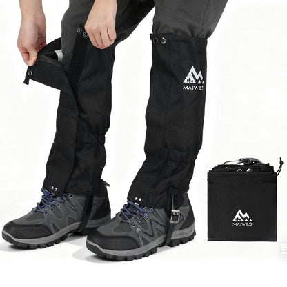 MAJWILD Adjustable Leg Gaiters, Waterproof Snow Boot Gaiters for Men Women with Hiking, Walking, Hunting, Snowshoeing, Climbing (Black, Large)