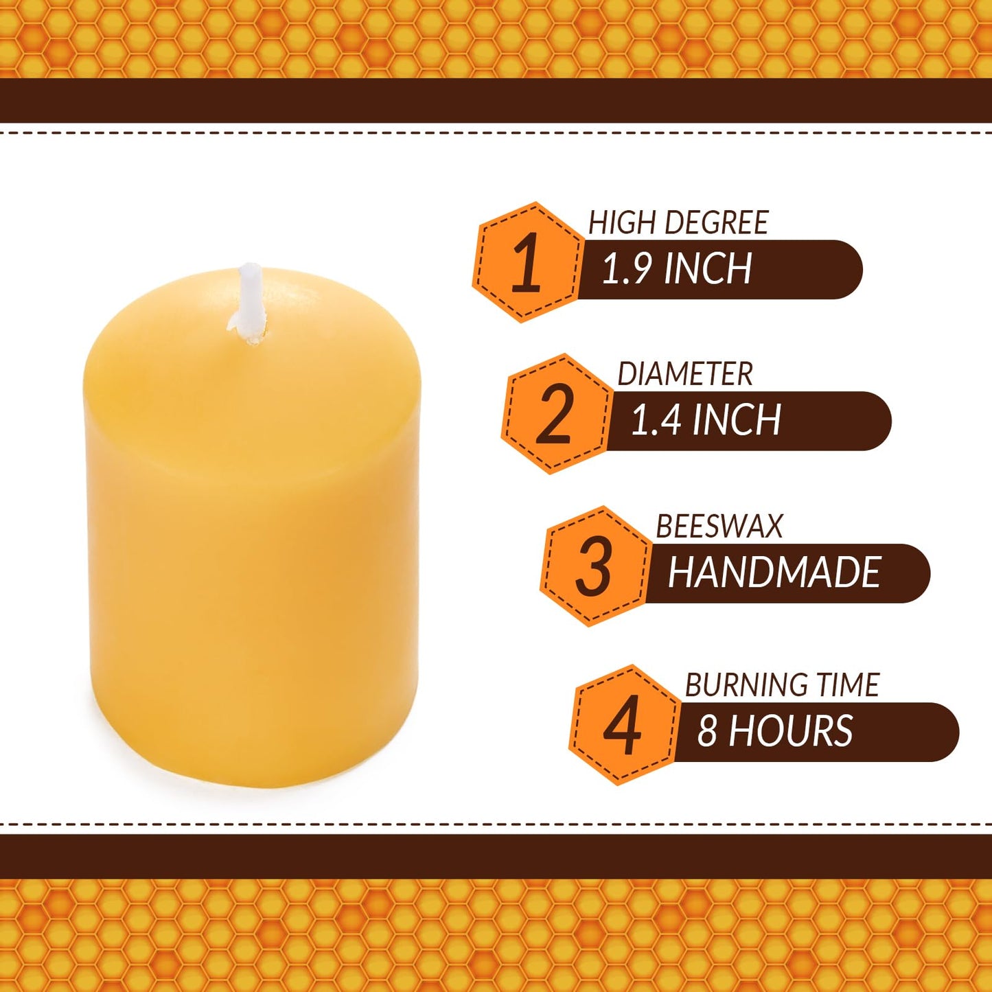 Beeswax Votive Candles-20 Pack Natural Small Votives Set for Home Room Decor Party Wedding Spa Gift
