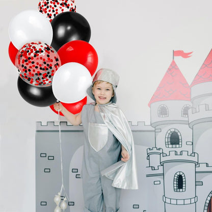 68Pcs Red Black White Latex Balloons 12 Inch with Black Red Confetti Balloons for Birthday, Wedding, Baby Shower, Graduation Poker Card Party.