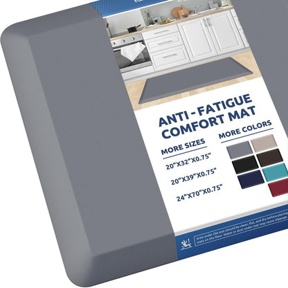 KitchenClouds Kitchen Mat Cushioned Anti Fatigue Rug 20"x39" Water Resistant, Non Slip, Standing and Comfort Desk/Floor Mats for House Sink Office (Grey,0.8inch)