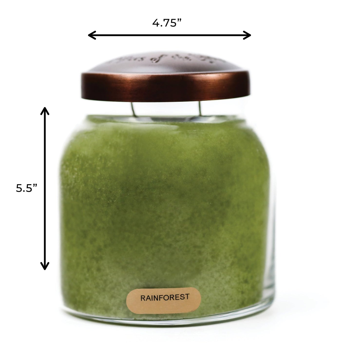 A Cheerful Giver - Rainforest - 34oz Papa Scented Candle Jar with Lid - Keepers of the Light - 155 Hours of Burn Time, Gift for Women, Green, Big Candles for Home Decoration